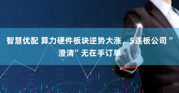 智慧优配 算力硬件板块逆势大涨，5连板公司“澄清”无在手订单